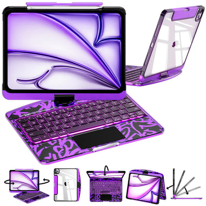 Nevcase Y2K Transparent Blue 360° Rotating iPad Keyboard Case