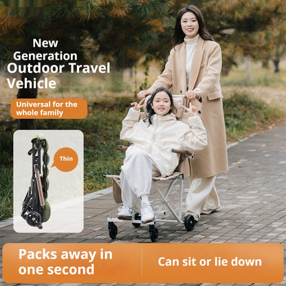 Folding Wheelchair Lightweight Outdoor Folding Dolly For Travel