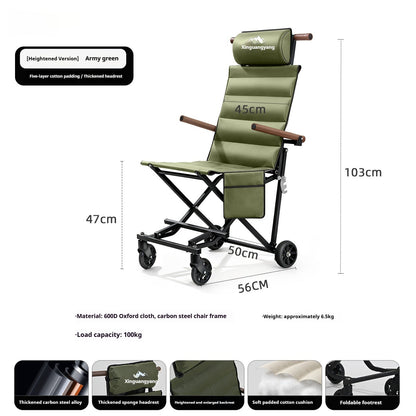 Folding Wheelchair Lightweight Outdoor Folding Dolly For Travel