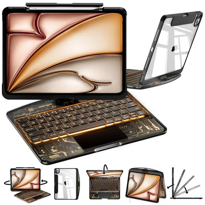 Nevcase Y2K Transparent Blue 360° Rotating iPad Keyboard Case